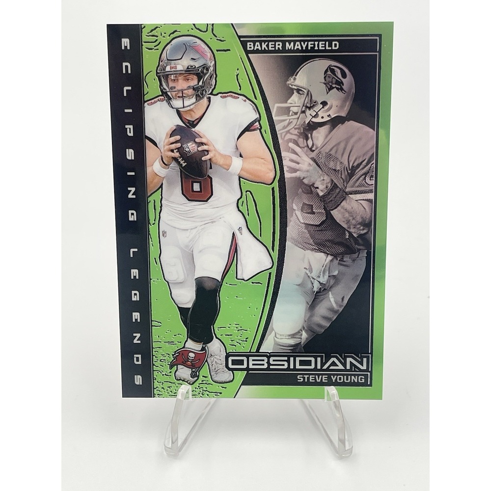 2024‎ Panini Obsidian Eclipsing Legends Green #7 Baker Mayfield Steve Young /5
